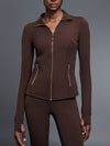 ZASUWA Female Sexy Zipper Pocket Thumbhole Jacket