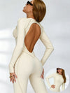 ZASUWA Female Heart Backless Long Sleeves Jumpsuit