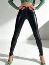 ZASUWA Female Sexy Faux Leather Zipper Leggings