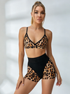 🖤ZASUWA Female Leopard Print Push Up Short Tracksuit