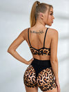 🖤ZASUWA Female Leopard Print Push Up Short Tracksuit