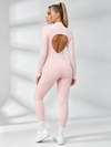 Sexy Backless Zipper Scrunch Bum Jumpsuit
