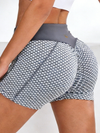 ZASUWA Female Honeycomb Pocket Peach Hip Spandex Gym Booty Shorts