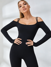 ZASUWA Female U Collar Scrunch Bum Elastic Tight Jumpsuit
