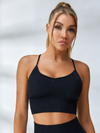 ZASUWA Female Ribbed Cross Back Sports Bras