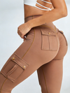 ZASUWA Female Pocket Scrunch Bum High-rise Cargo Style Leggings