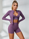 Deep V Back Seamless High-rise Short Tracksuit