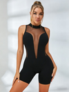 🖤ZASUWA Female Mesh Deep V Back Short Romper