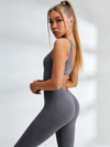 ZASUWA Female Backless Scrunch Bum Flare Jumpsuit