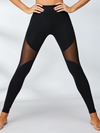 ZASUWA Female High Waist Stretch Mesh Stitching Leggings