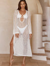 ZASUWA Female Sexy Fishnet Hollow Out Swimwear Cover-up Without Bikini Set Long Dress