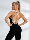 ZASUWA Female Contrast Color Cross Back Jumpsuit