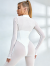 ❤ZASUWA Female Sexy Solid Color Stand Collar Zipper Jumpsuit