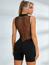 🖤ZASUWA Female Mesh Deep V Back Short Romper
