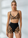 🖤ZASUWA Female Leopard Print Push Up Short Tracksuit