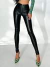 ZASUWA Female Sexy Faux Leather Zipper Leggings