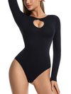 ZASUWA Female Cutout Seamless Long-Sleeve Sexy Tight Shapewear Bodysuits