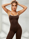 Cross Back Stripes Flare Jumpsuit