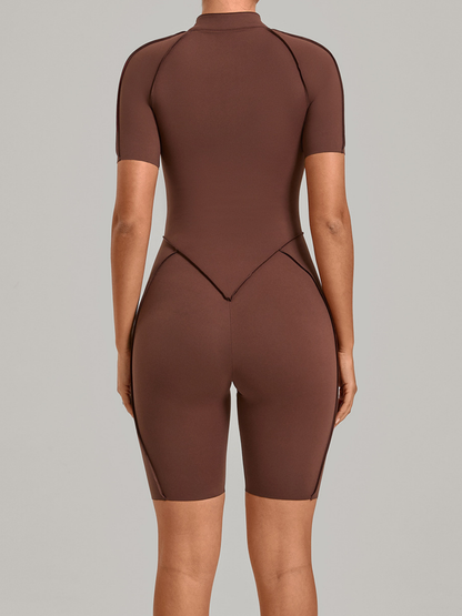 Sexy Zipper Stitch Performance Jumpsuit