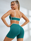ZASUWA Female Stripes Seamless High-rise Short Tracksuit