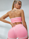 🖤ZASUWA Female Contast Color Cutout Push Up Short Tracksuit