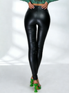 ZASUWA Female Sexy Faux Leather Zipper Leggings