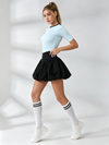Stripe Fluffy Tennis Skirts Suit