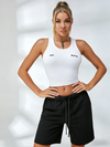 ZASUWA Female Crop Top Pocket Shorts 2-Pieces Short Tracksuit