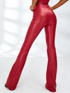 ZASUWA Female Sexy Faux Leather Flare Leggings