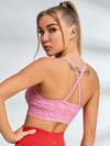 ZASUWA Female Leopard Print Cross Back Sports Bras