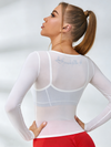 ZASUWA Female Sexy Ventilation Sheer Airy Thin and Light Mesh Elastic Tight Long Sleeves