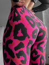ZASUWA Female V-shaped Waist Contrast Color Leopard Print Flare Leggings