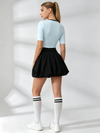 Stripe Fluffy Tennis Skirts Suit