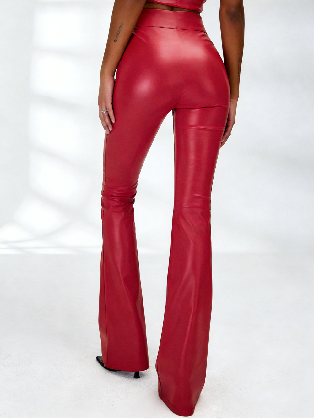 Sexy Faux Leather Flare Leggings