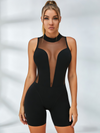 🖤ZASUWA Female Mesh Deep V Back Short Romper