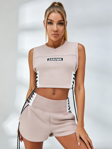 🖤ZASUWA Female Hollow Out Push Up Short Tracksuit