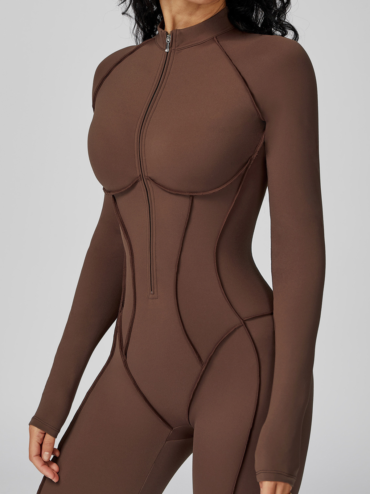 Sexy Zipper Stitch Performance Jumpsuit