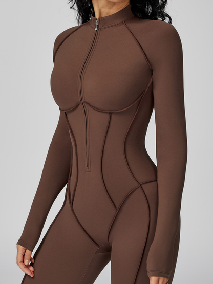 Sexy Zipper Stitch Performance Jumpsuit