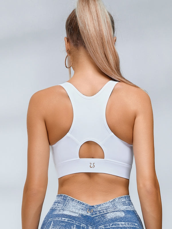 Deep V Back Denim Scrunch Bum Leggings