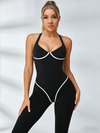 ❤Contrast Color Stripes Push Up Quick-Dry Jumpsuit