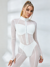 ❤ZASUWA Female Sexy Solid Color Stand Collar Zipper Jumpsuit