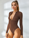 ZASUWA Female Zipper Long Sleeves Bodysuit