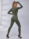 Trendy Zipper Peach Booty Jumpsuit