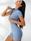 ZASUWA Female Stand Collor Zipper Hip-lift Romper