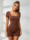 Ribbed Scrunch Bum Backless Romper