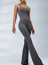 ZASUWA Female Backless Scrunch Bum Flare Jumpsuit