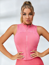 ZASUWA Female Solid Color Zipper Fashion Tanks