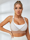 ZASUWA Female Quick-Drying Mesh Contrast Color Stitching Sports Bras