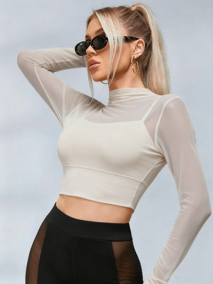 Sexy Sheer Mesh Long Sleeves