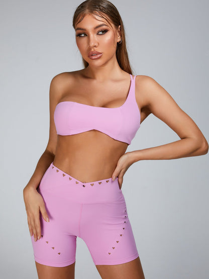 Cutout V Shape Waist Spandex Gym Booty Shorts